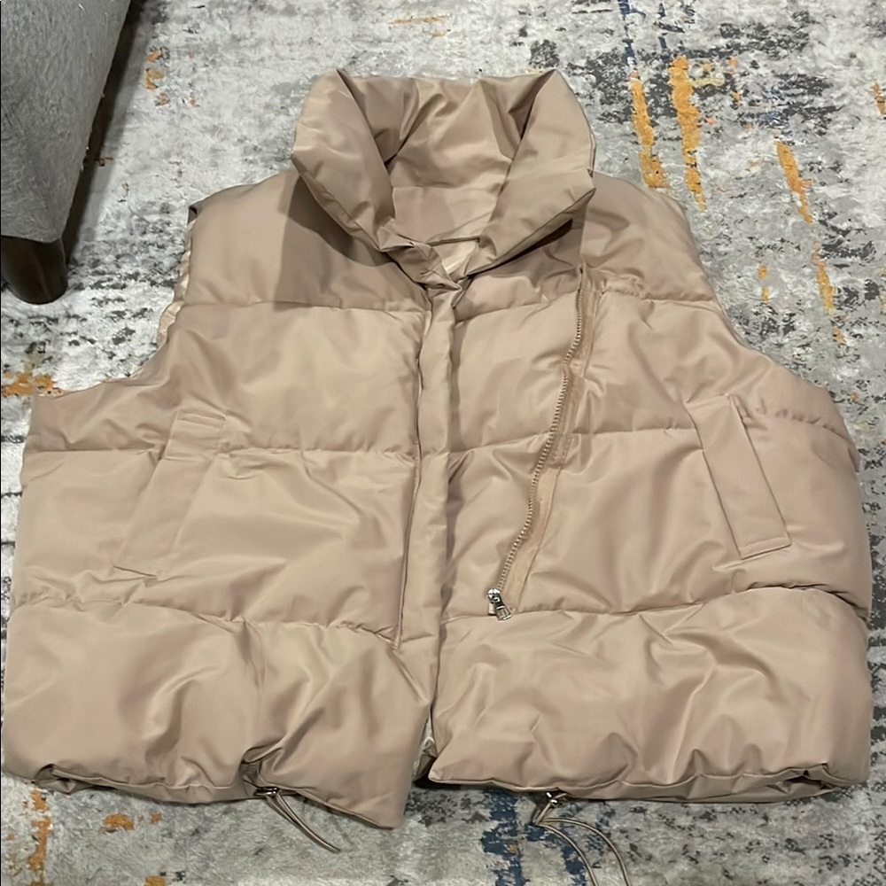Tan Puffer Vest